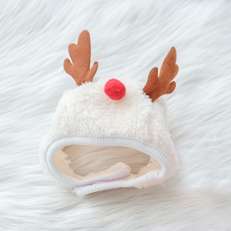 Pet Bib Santa Hat Green Elk Polyester White Elk Hat Average Size — image 1