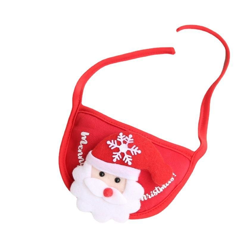 Pet Bib Santa Hat Green Elk Polyester White Elk Hat Average Size view 4