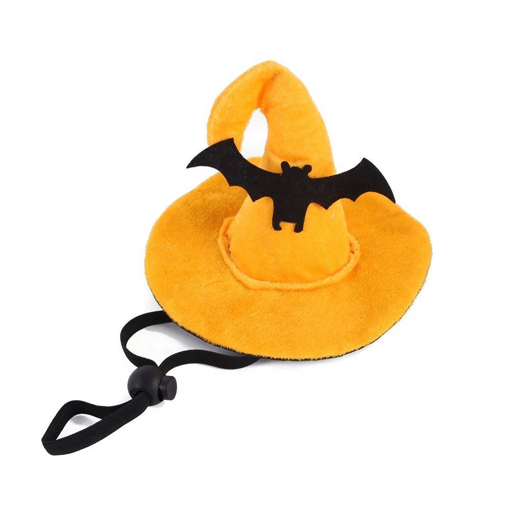 Halloween Dog Cat Hat Scarf Set Beautiful Pet Wool Felt Bat hat All yards view 2