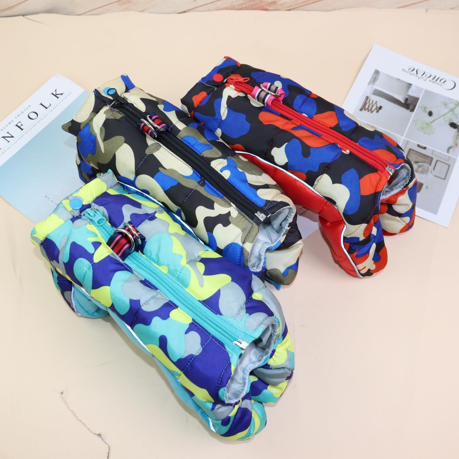 Dog Clothes Brand Waterproof Four Legged Jacket Camouflage Belly Blue M view 2