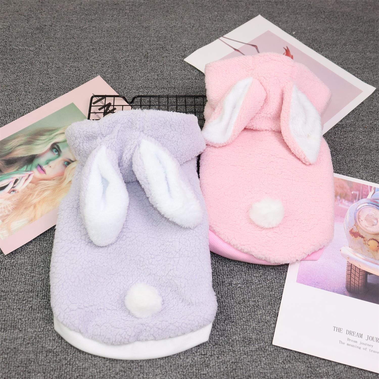 Qichong Pet Dog Clothes Two-legged Rabbit Autumn Winter White Rabbit Princess view 2