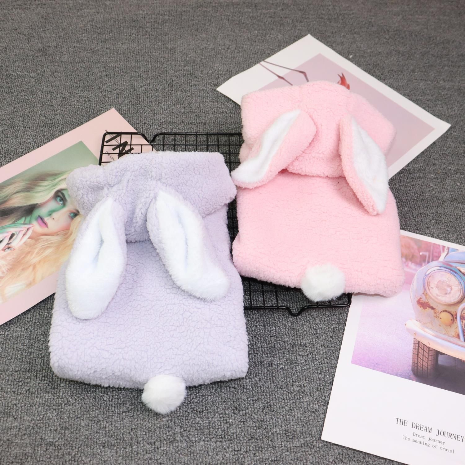 Qichong Pet Dog Clothes Two-legged Rabbit Autumn Winter White Rabbit Princess view 5