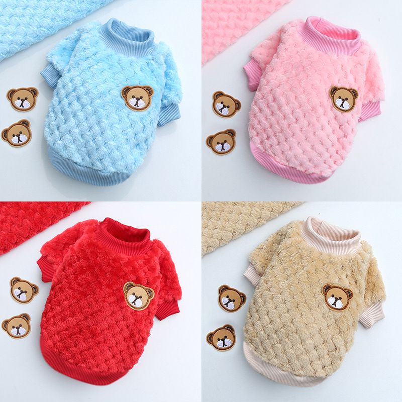 Shine Pet Clothes Coral Fleece Two Leg Dog Cat 285 pineapple foundation bear view 4
