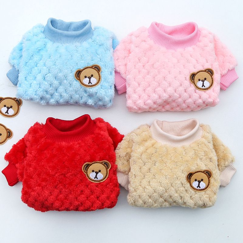 Shine Pet Clothes Coral Fleece Two Leg Dog Cat 285 pineapple foundation bear view 5