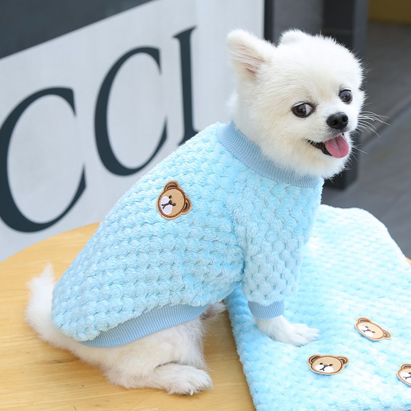 Shine Pet Clothes Coral Fleece Two Leg Dog Cat 285 pineapple foundation bear view 6