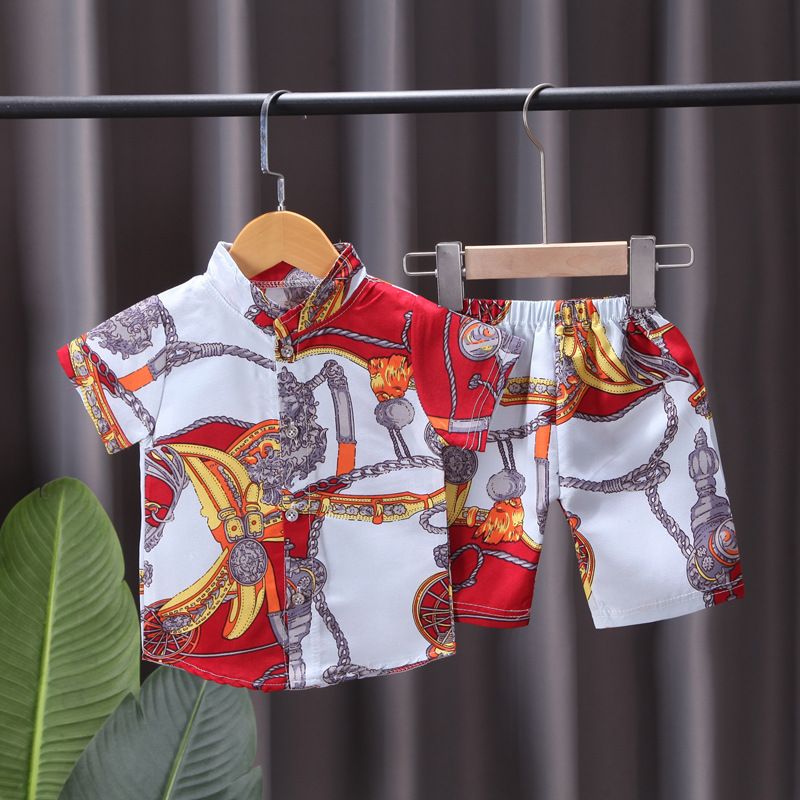 Bug Yipai Boys Summer Cotton 2 Piece Set Short Sleeve Yellow 100cm view 3