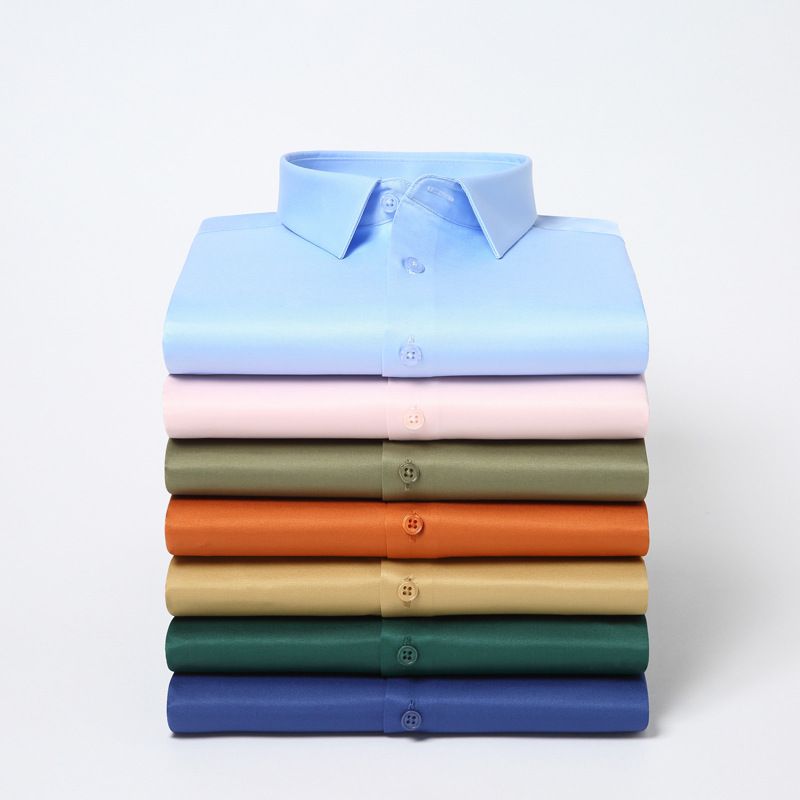QIDEN Men's Short Sleeve Slim Fit No Iron Polyester... D2128-11 39 view 3