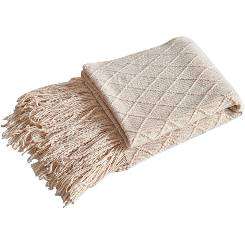 Yan Chu Knitted Diamond Blanket 125x170cm Deep Powder 125x 170 Diamond (with view 2