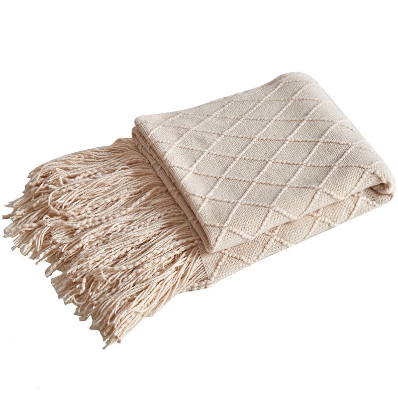 Yan Chu Knitted Diamond Blanket 125x170cm Deep Powder 125x 170 Diamond (with view 7