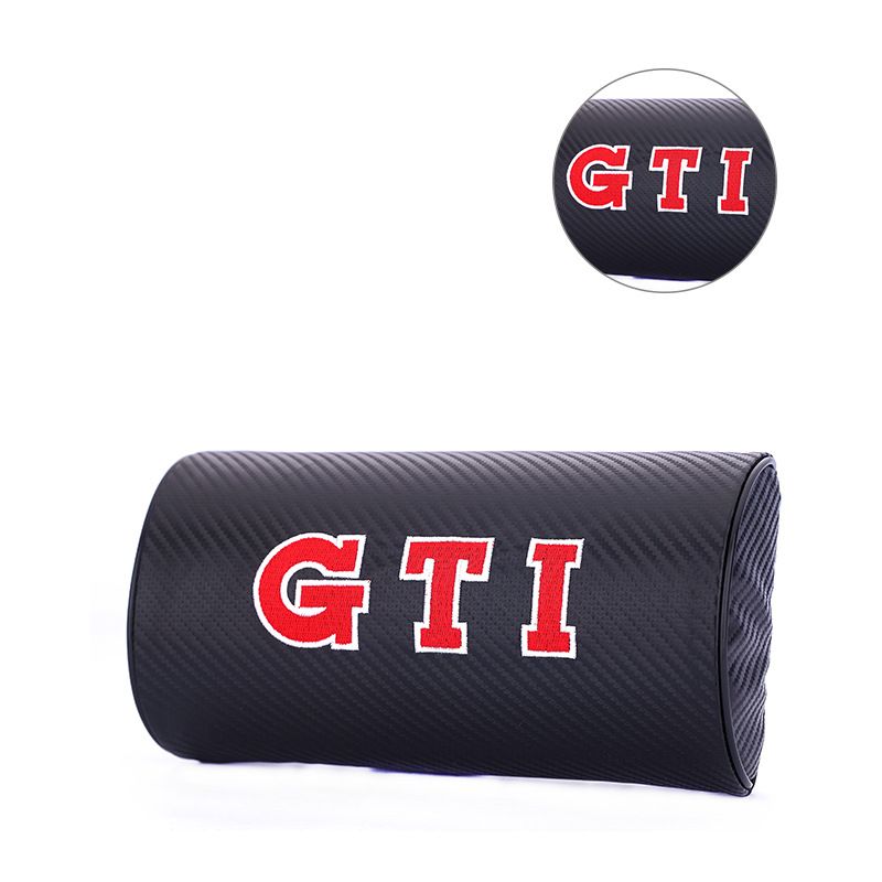 Car Headrest Pillow Carbon Fiber Pattern GTI Semi-circular head restraint — image 1