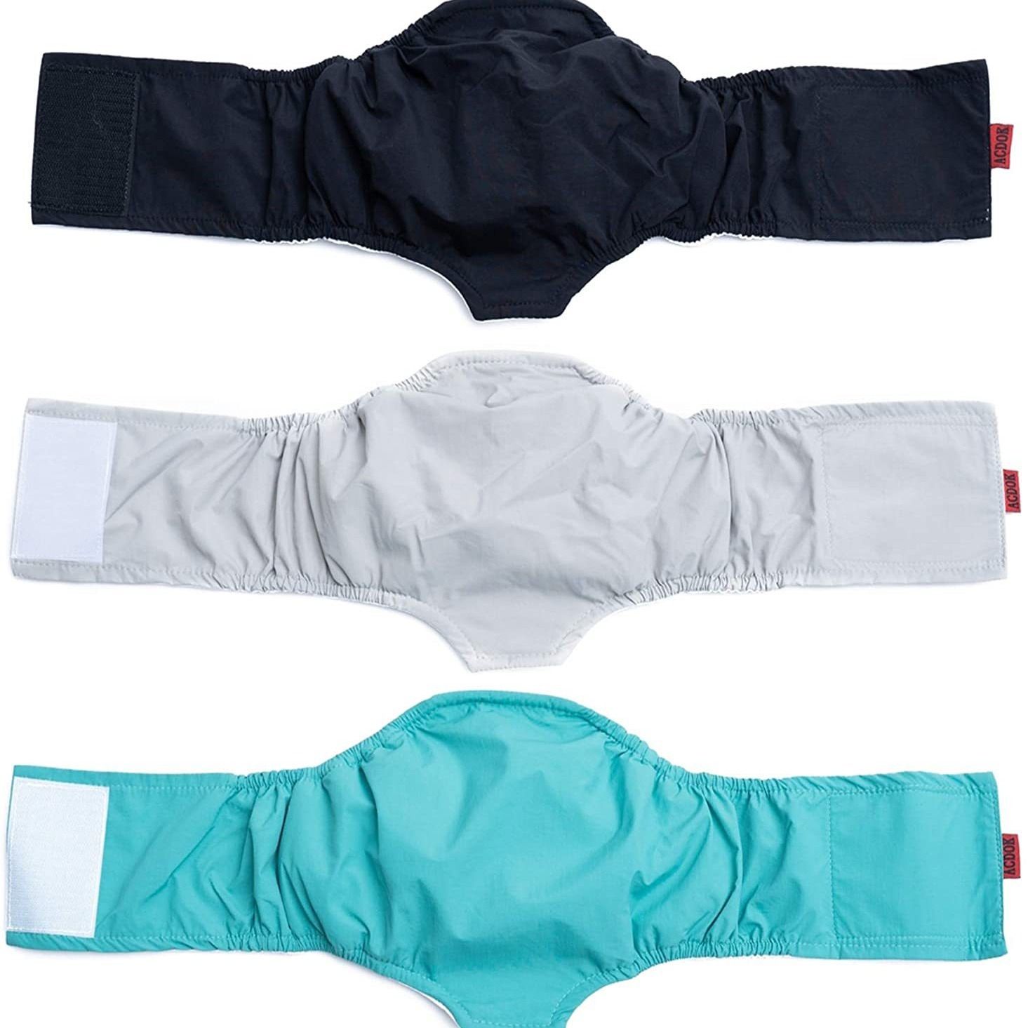 Dog Diapers Harper Male Cotton Large Gray S:50g view 4