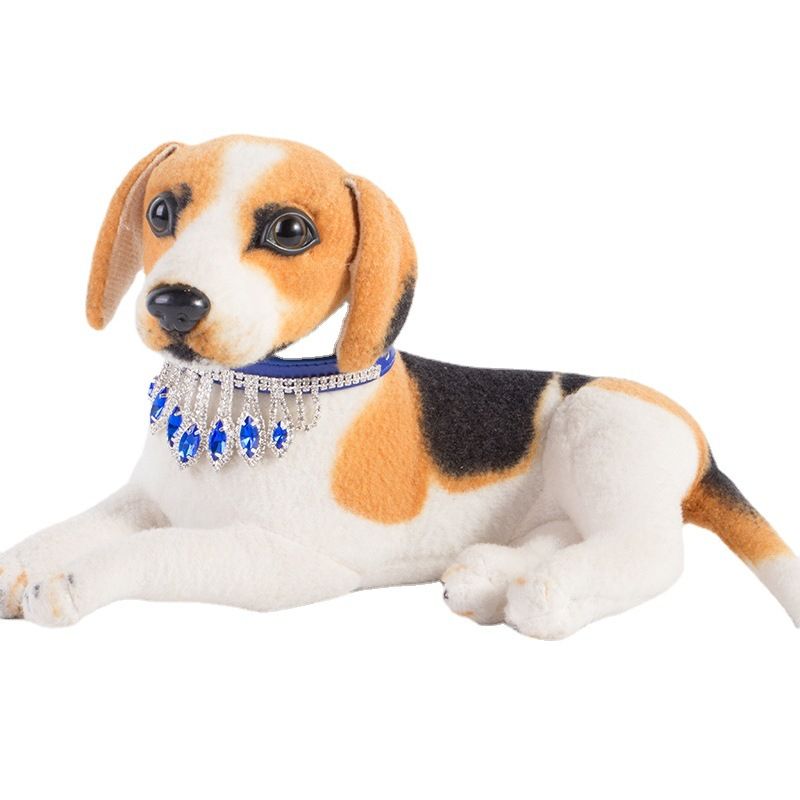 Dog Collar Mountain and water PU Princess Style Blue XS# 1.3cm wide * 25cm view 2