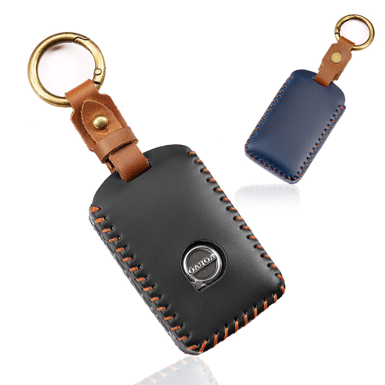 Volvo XC60 S90 Leather Key Cover Navigator Brown view 4