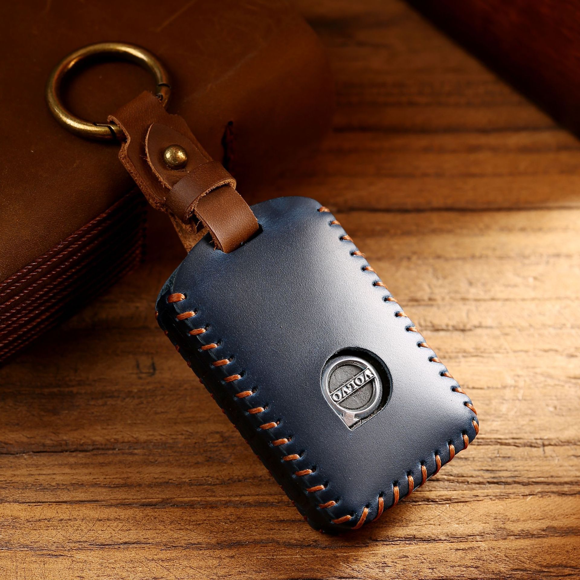 Volvo XC60 S90 Leather Key Cover Navigator Blue view 3