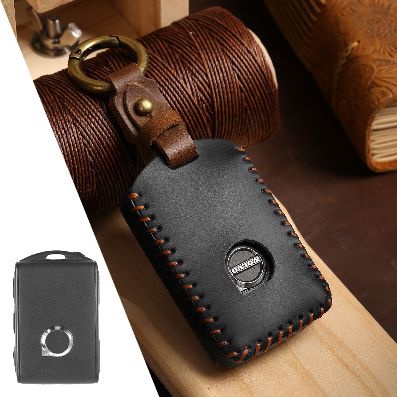 Volvo XC60 S90 Leather Key Cover Navigator Black — image 1