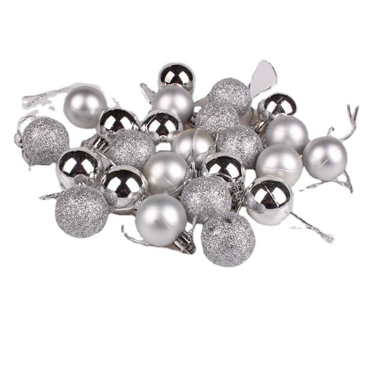 Plastic Christmas Decoration Balls 3cm 24 Pack Degree 3cm Rose Red 24 Pack view 4