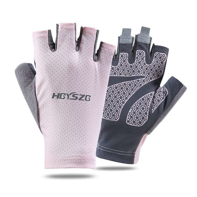 Ice Silk Half Finger Cycling Gloves for Men Women Ice Silk half finger open view 2
