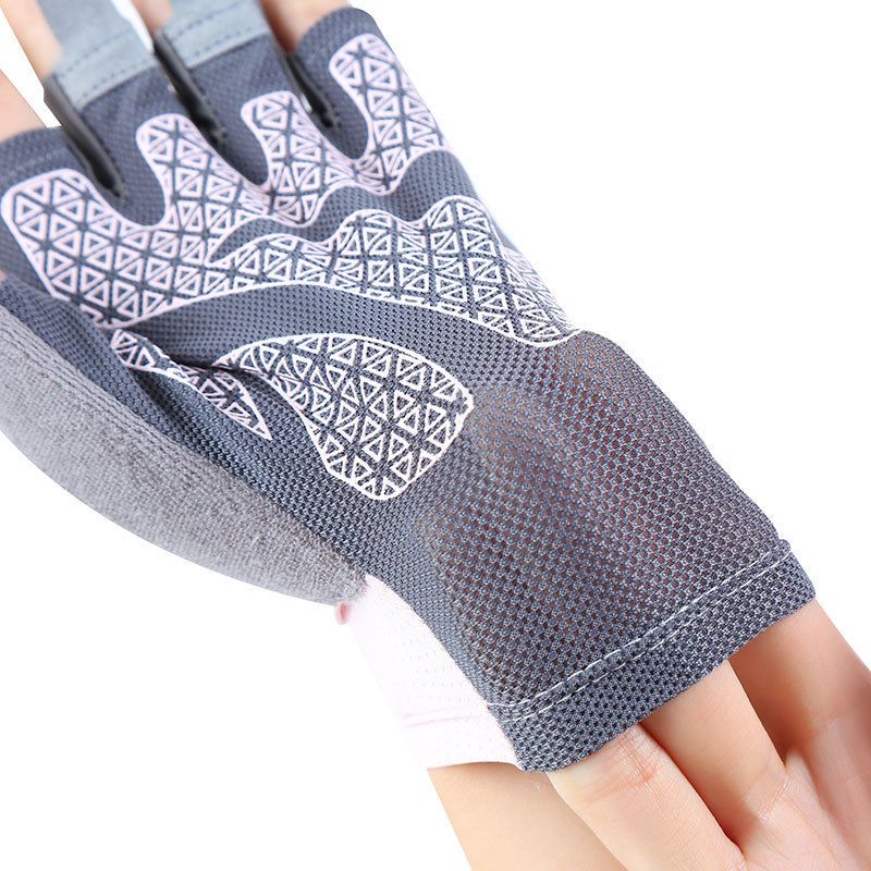Ice Silk Half Finger Cycling Gloves for Men Women Ice Silk half finger open view 3