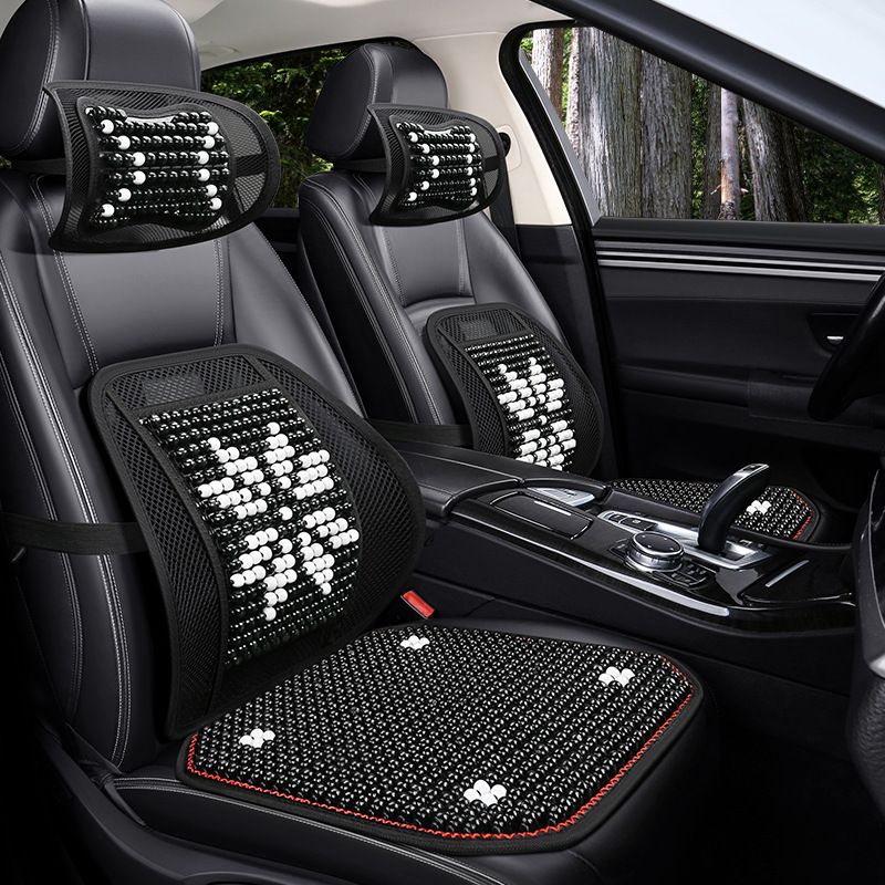 Yi Nirui Wooden Beads Car Seat Cushion Maple Leaf White piece view 4