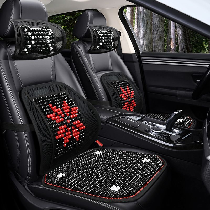 Yi Nirui Wooden Beads Car Seat Cushion Maple Leaf White piece view 5