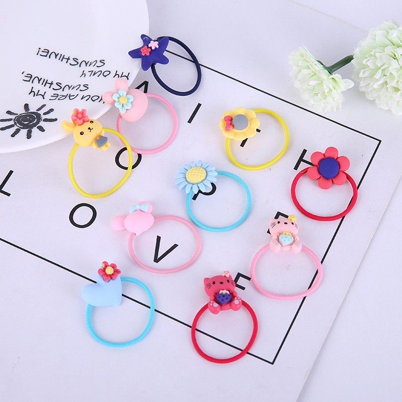 Pet Hair Tie Plastic Flowers Yi cat Yi dog Color Random Blend view 2