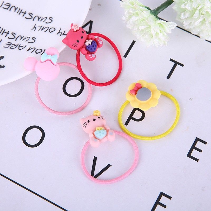 Pet Hair Tie Plastic Flowers Yi cat Yi dog Color Random Blend view 3