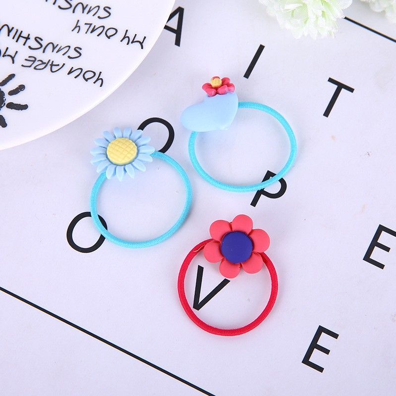 Pet Hair Tie Plastic Flowers Yi cat Yi dog Color Random Blend view 4