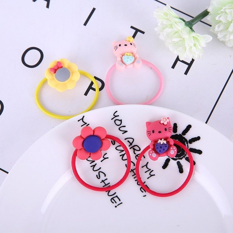 Pet Hair Tie Plastic Flowers Yi cat Yi dog Color Random Blend view 5