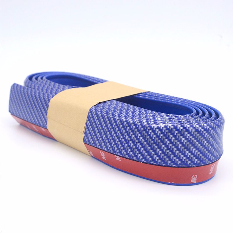 Car Anti Collision Strip Carbon Fiber Front Lip 250cm Carbon fiber Blue — image 1