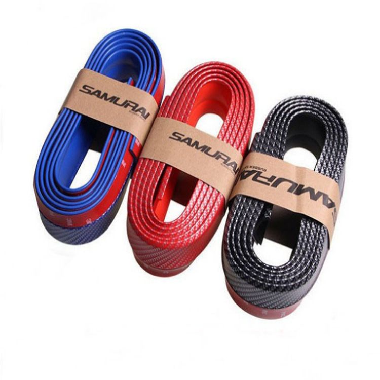 Car Anti Collision Strip Carbon Fiber Front Lip 250cm Carbon fiber Red view 2