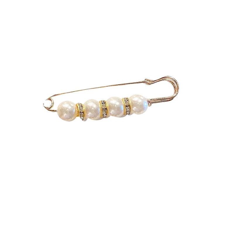 WSD Pearl Waist Pin Flower Brooch Unisex 8-piece waist-closing needle set D view 5