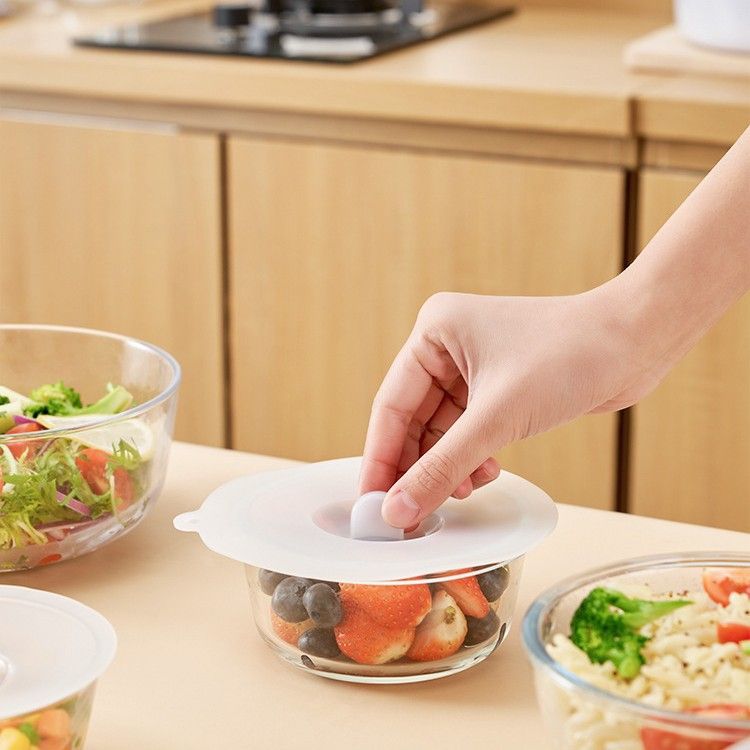 KM Silicone Food Lid Round Microwave Sealing Cover 10cm Large 14cm view 2