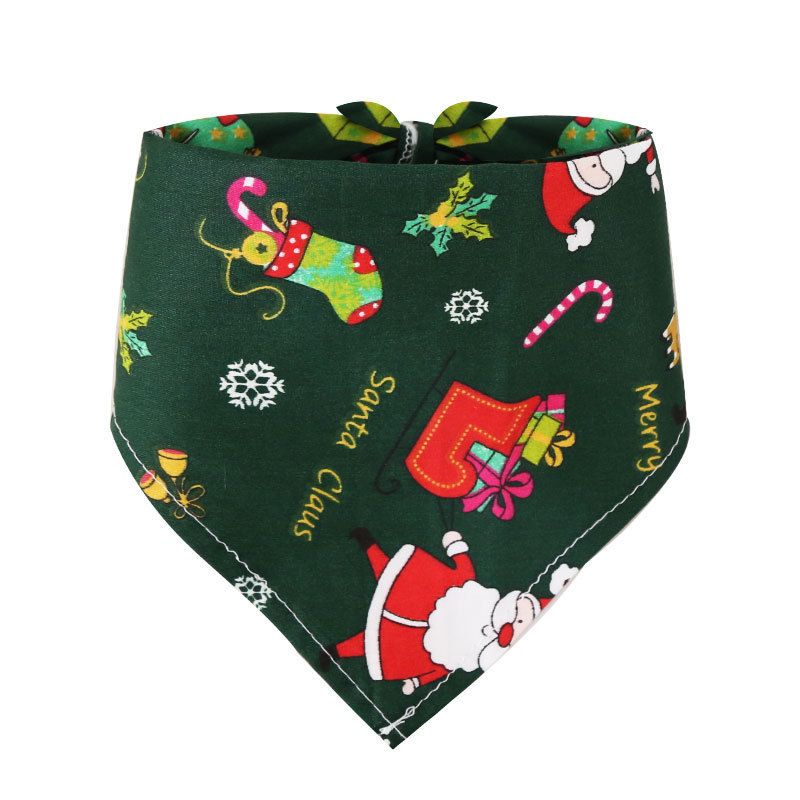 Dog Christmas Triangle Scarf Cotton Cartoon (Anhui hair) Christmas triangle
