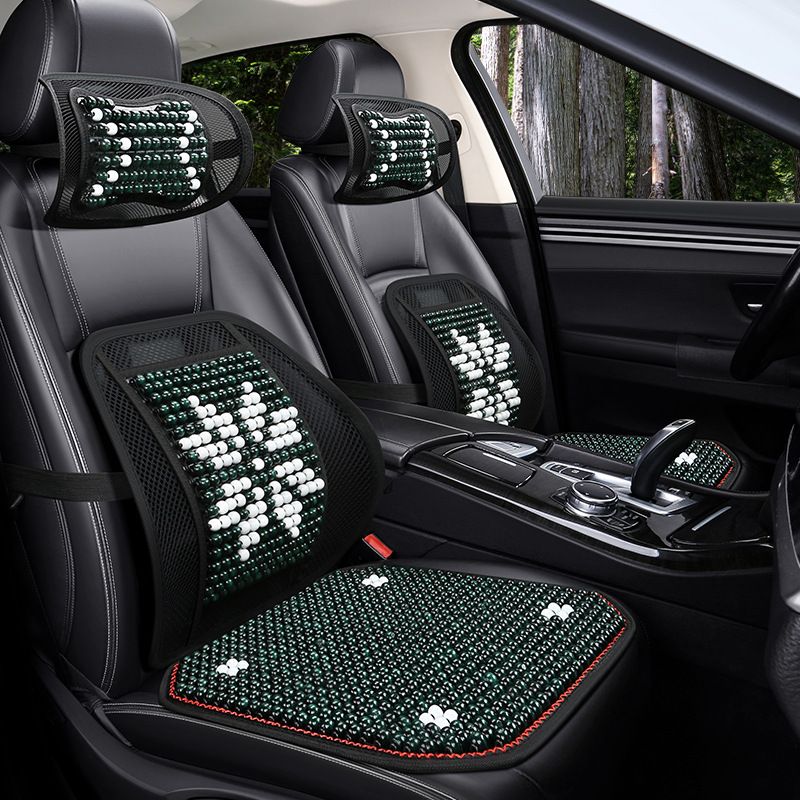 Wooden Beads Car Seat Cushion Yi Nirui Summer Cool. Maple Leaf White piece view 3