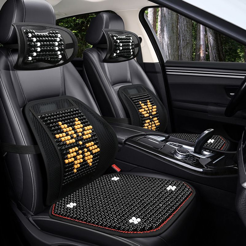 Wooden Beads Car Seat Cushion Yi Nirui Summer Cool. Maple Leaf White piece view 5