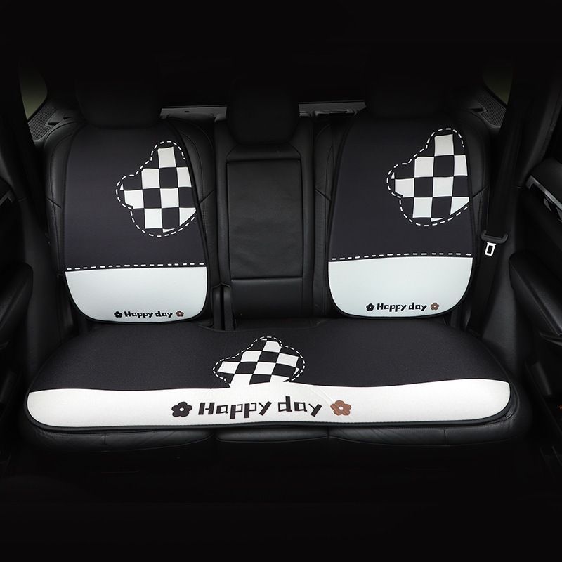 Tide Cat Checkerboard Bear Car Seat Cushion Rhomboid Bear Cushion Front view 4