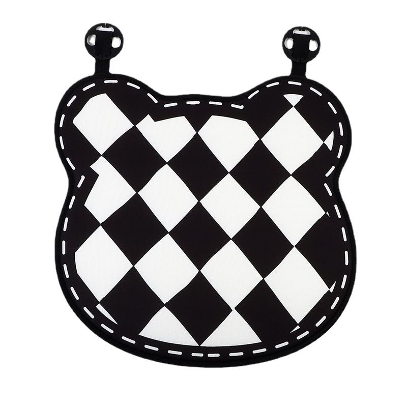 Tide Cat Checkerboard Bear Car Seat Cushion Rhomboid Bear Cushion Front view 6