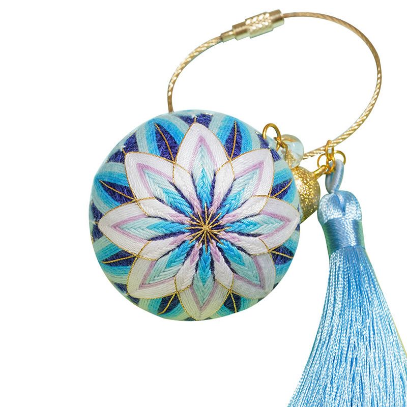 Fun Resin Keychain Blue and White Modern Style W276-LX [Jade] key view 4