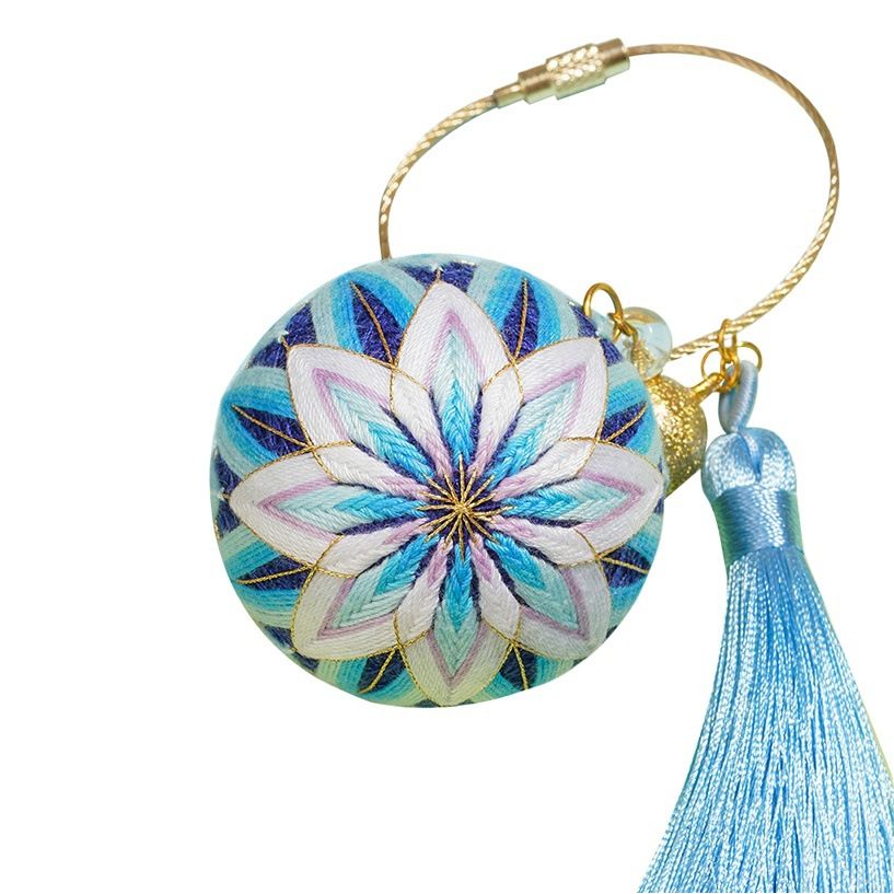 Fun Resin Keychain Blue and White Modern Style W277-LX [purple blue] key view 2