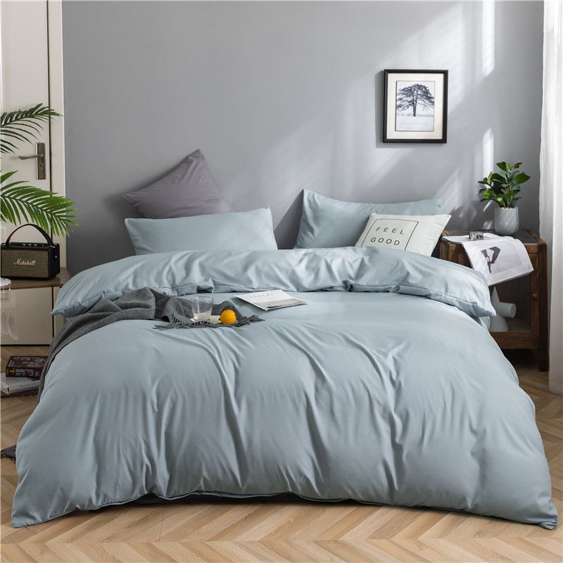 Qianjin Cotton Solid Color 4 Piece Bedding Set Azure 0.9/1.2 m bed student