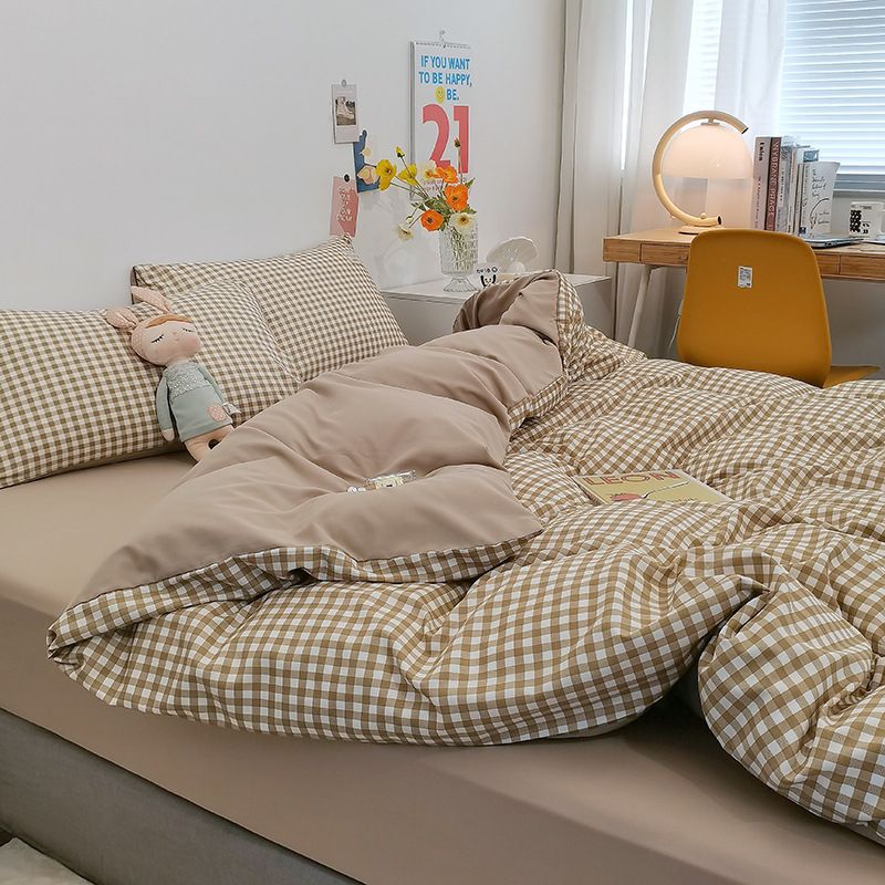 Qianjin Cotton Solid Color 4 Piece Bedding Set Mi Xiaoge 0.9/1.2 m bed student