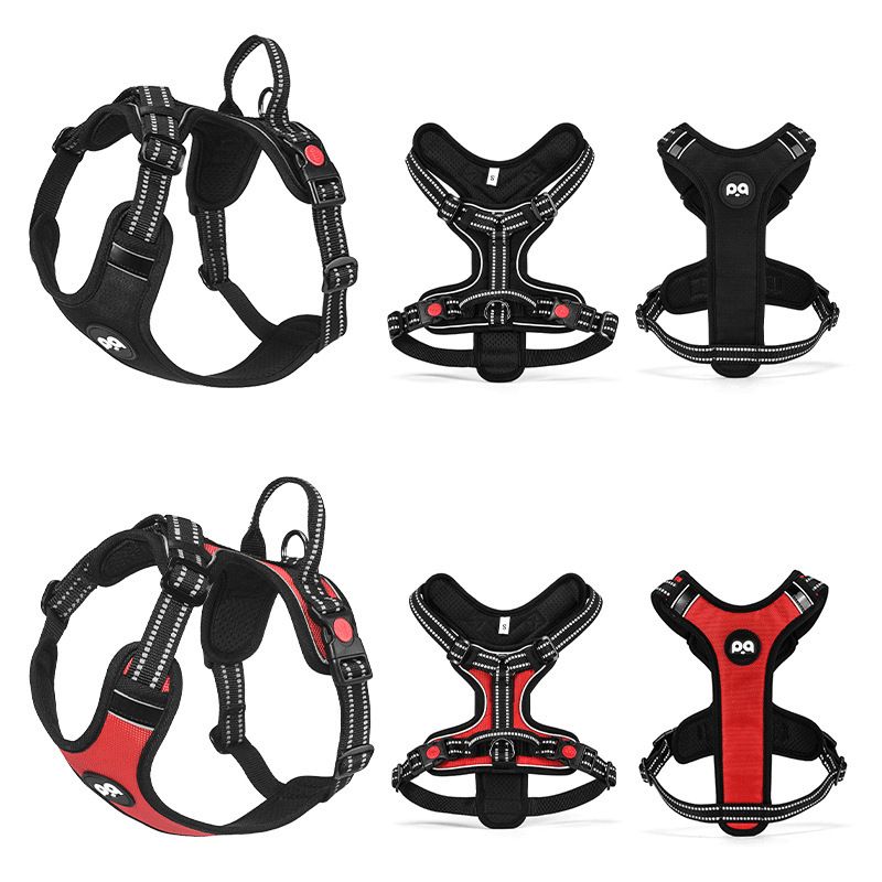Fiber pet Polyester Dog Harness S M L XL Red view 2