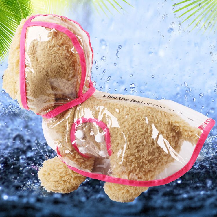 Shine Transparent Pet Raincoat PU Two Leg Style New soft material-black edge view 4