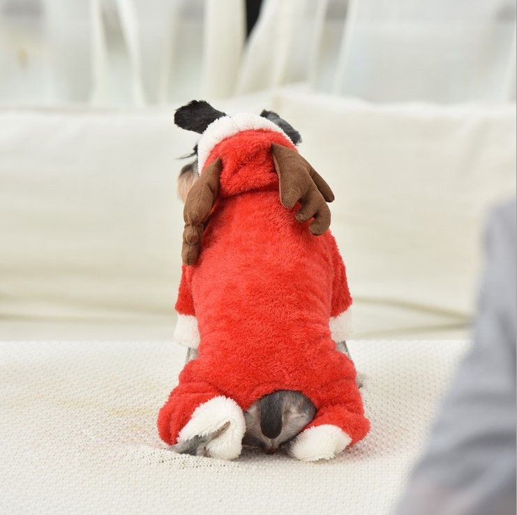 Odd Pet Dog Winter Coat Elk Four Legged Clothes red elk S — image 1