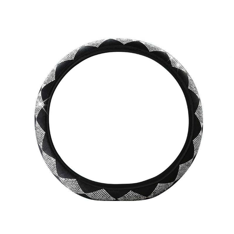 Steering Wheel Cover Lixiao 36cm Double Diamond Double Diamond White Diamond view 5