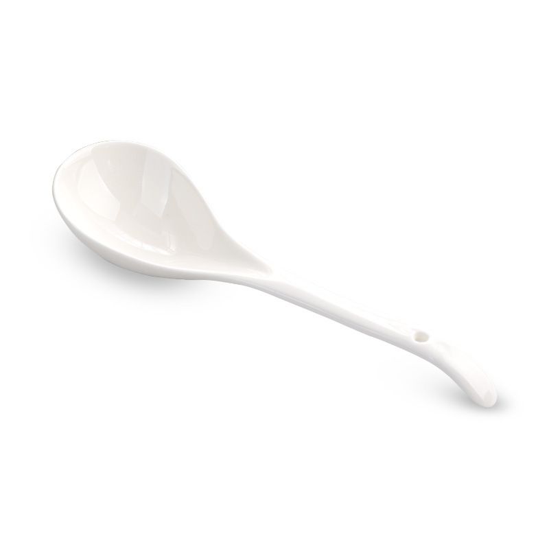 Ceramic Soup Spoon Yo Laifu Large White pure white rice spoon view 5
