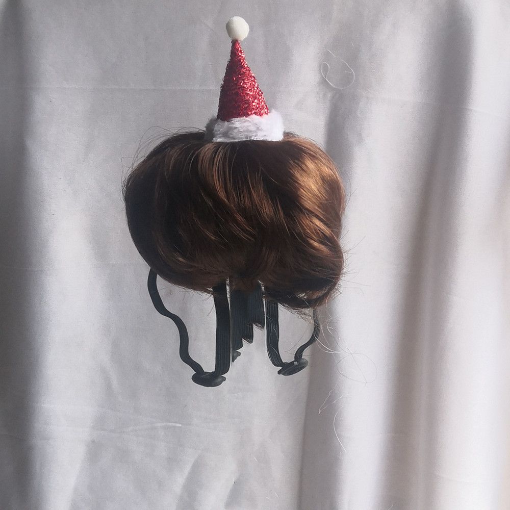 Pet Cat Dog Wig Brown Wool Fashion Hat view 2