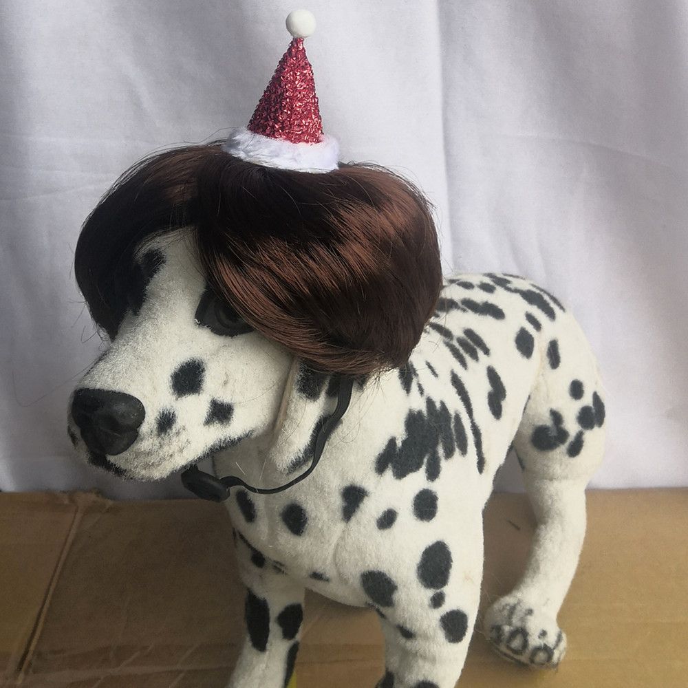 Pet Cat Dog Wig Brown Wool Fashion Hat view 4