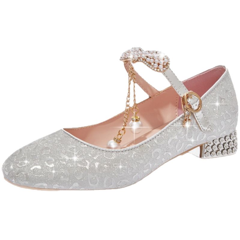 Girls Sequin Crystal Shoes Gold Silver Princess 35 inner length 22.5cm view 7