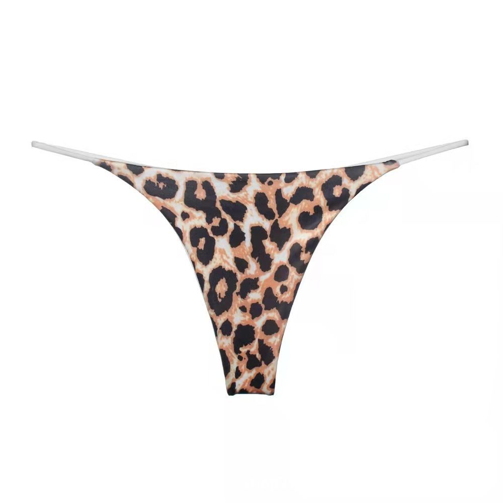 Women Milk Silk Low Waist Bikini Thong Leopard 3 Size: S — image 1